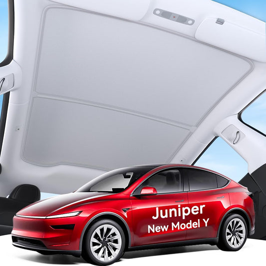 2026 Upgrade Sunshade Roof for Tesla Model Y Juniper, [Graphene Infused Fabric & UPF 50+ & No-Sag] 1:1 Fit Heat Insulation Sunroof Cover for Tesla Model Y Accessories 2025 2026, Gray, 2PCS