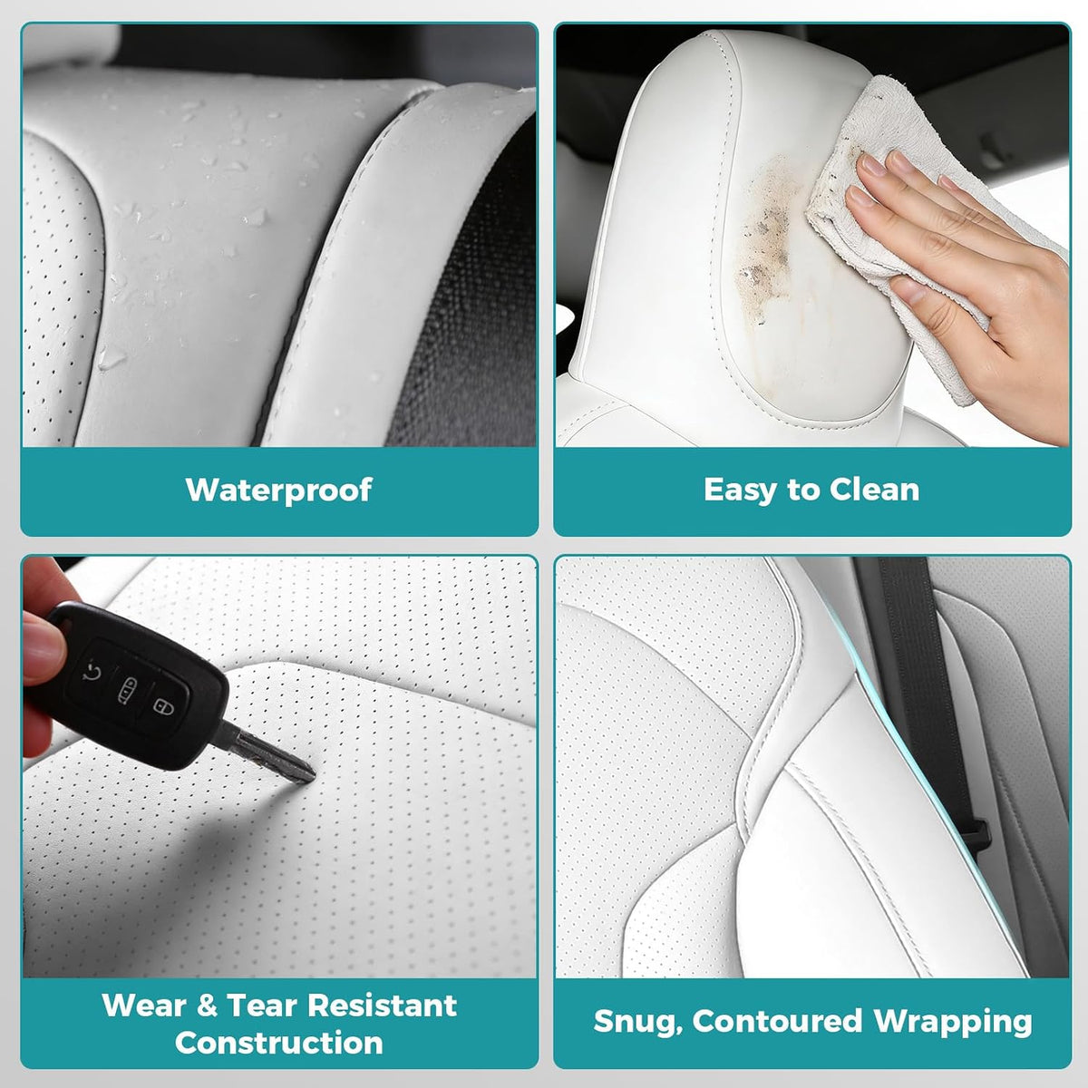 Custom for Tesla Model Y Juniper Seat Covers 2025-2026 White