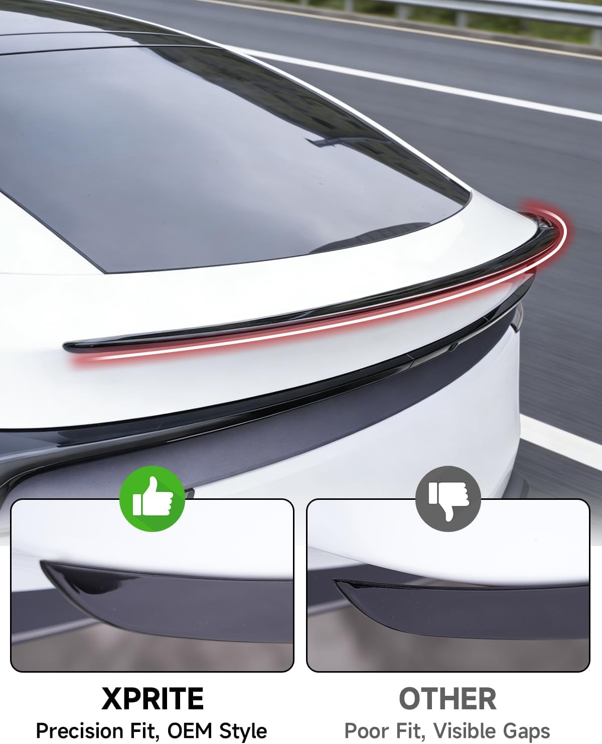 Rear Spoiler Compatible with Tesla Model Y Juniper 2025-2026
