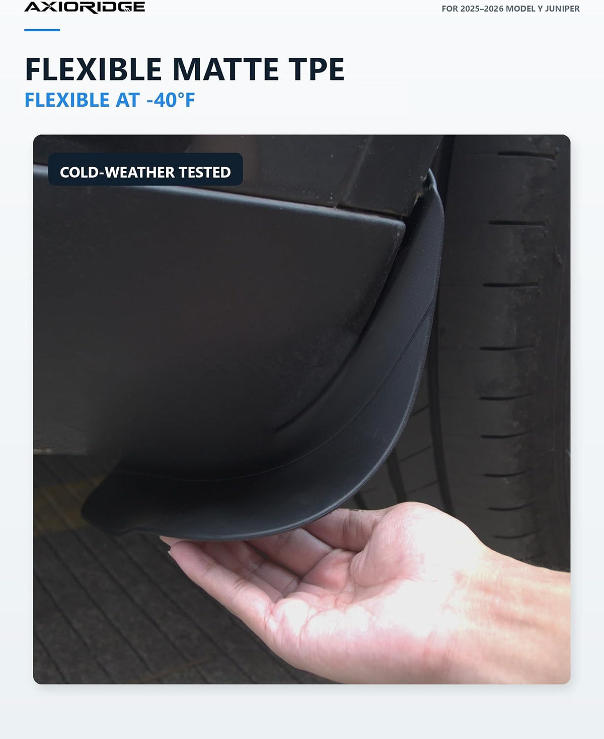 Flexible TPE Mud Flaps and TPU PPF Kit for 2025-2026 Tesla Model Y Juniper