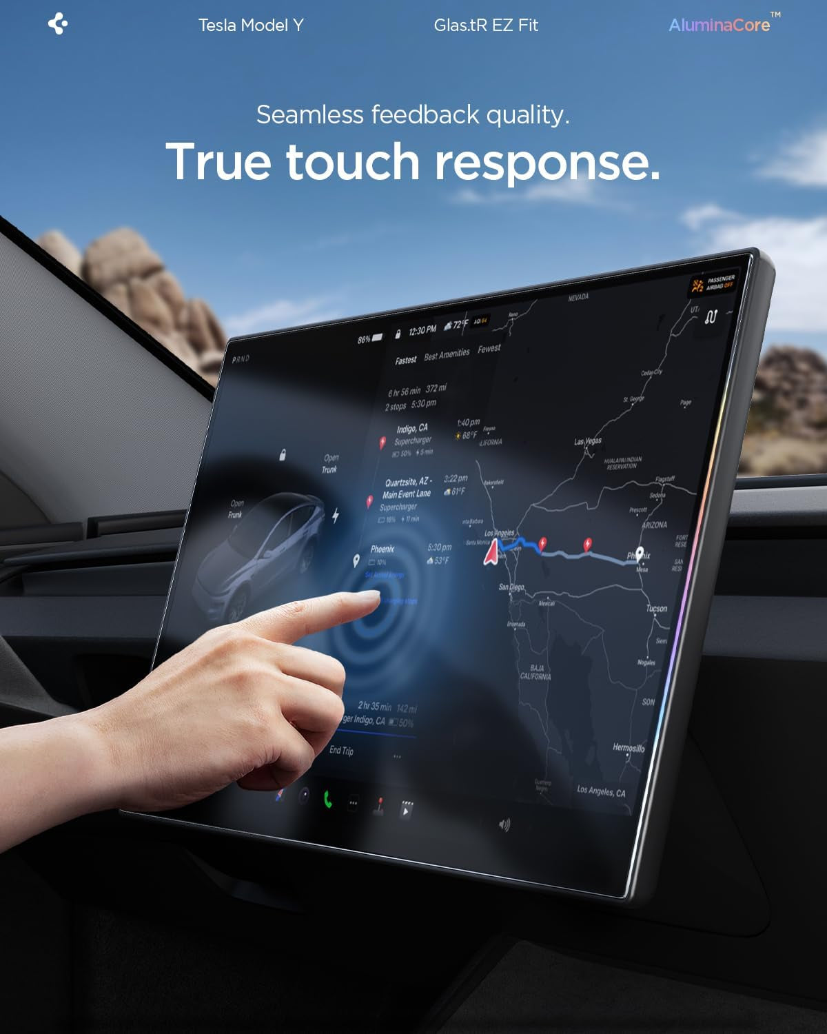 Glastr EZ FIT Screen Protector Matte Finish for Model Y (2026)