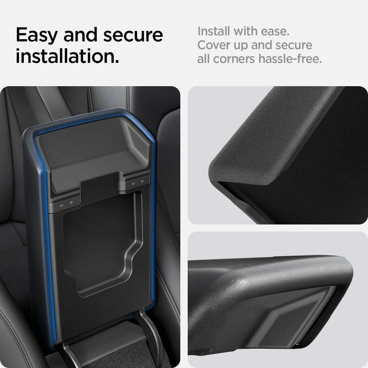Armrest Cover for Tesla Model Y Juniper & YL & 3 Highland - Black