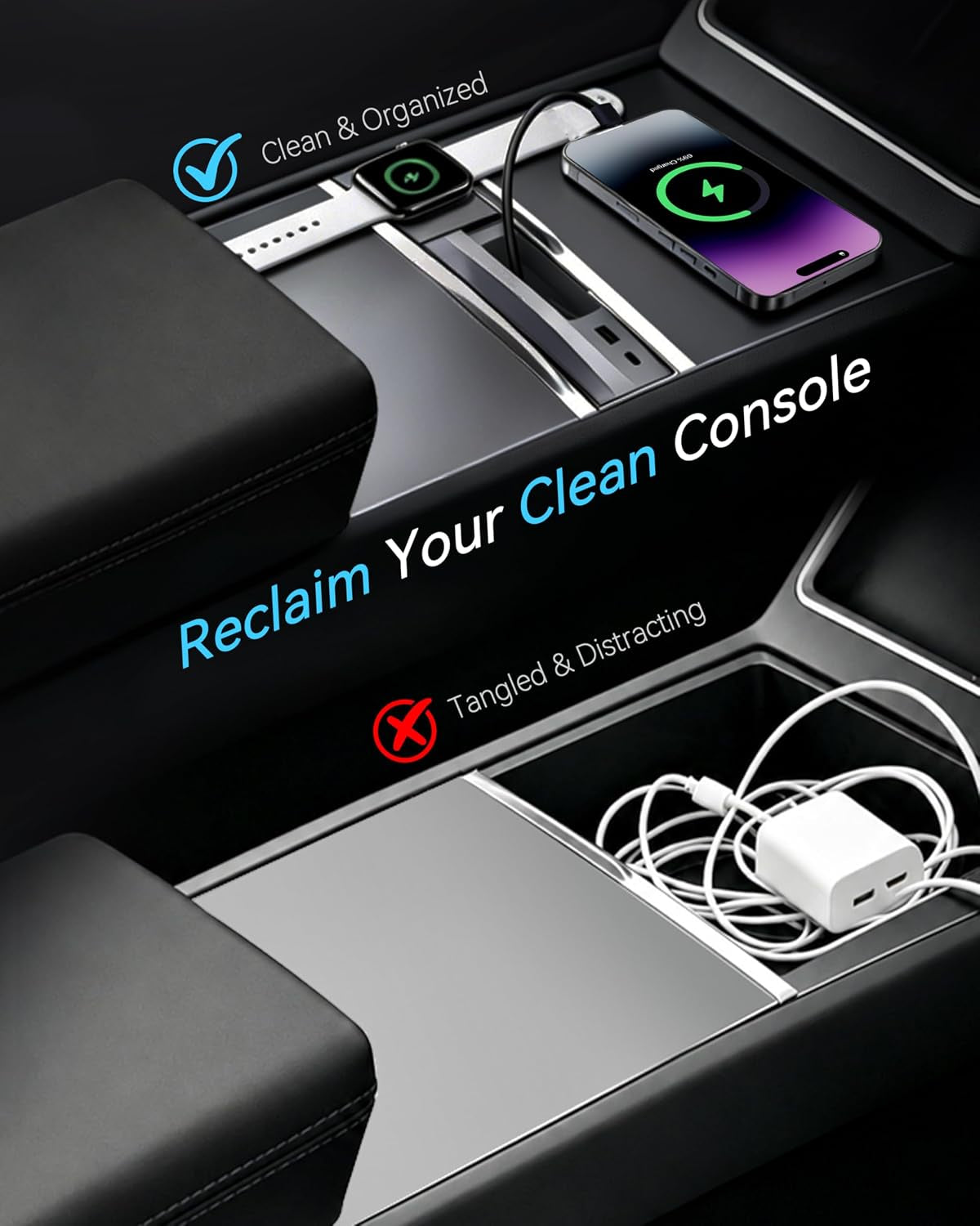 USB Hub Charger for Tesla Model Y Juniper&Model 3 Highland My 24-26