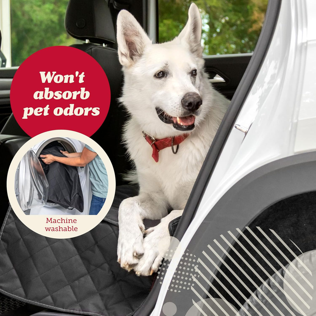 Dog Car Seat Cover - Waterproof Non-Slip Car Back Seat Protector - Rear Car Seat Cover for Dogs - Universal Fit for Sedans Trucks Suvs - Scratchproof Backseat Car Cover - Machine Washable