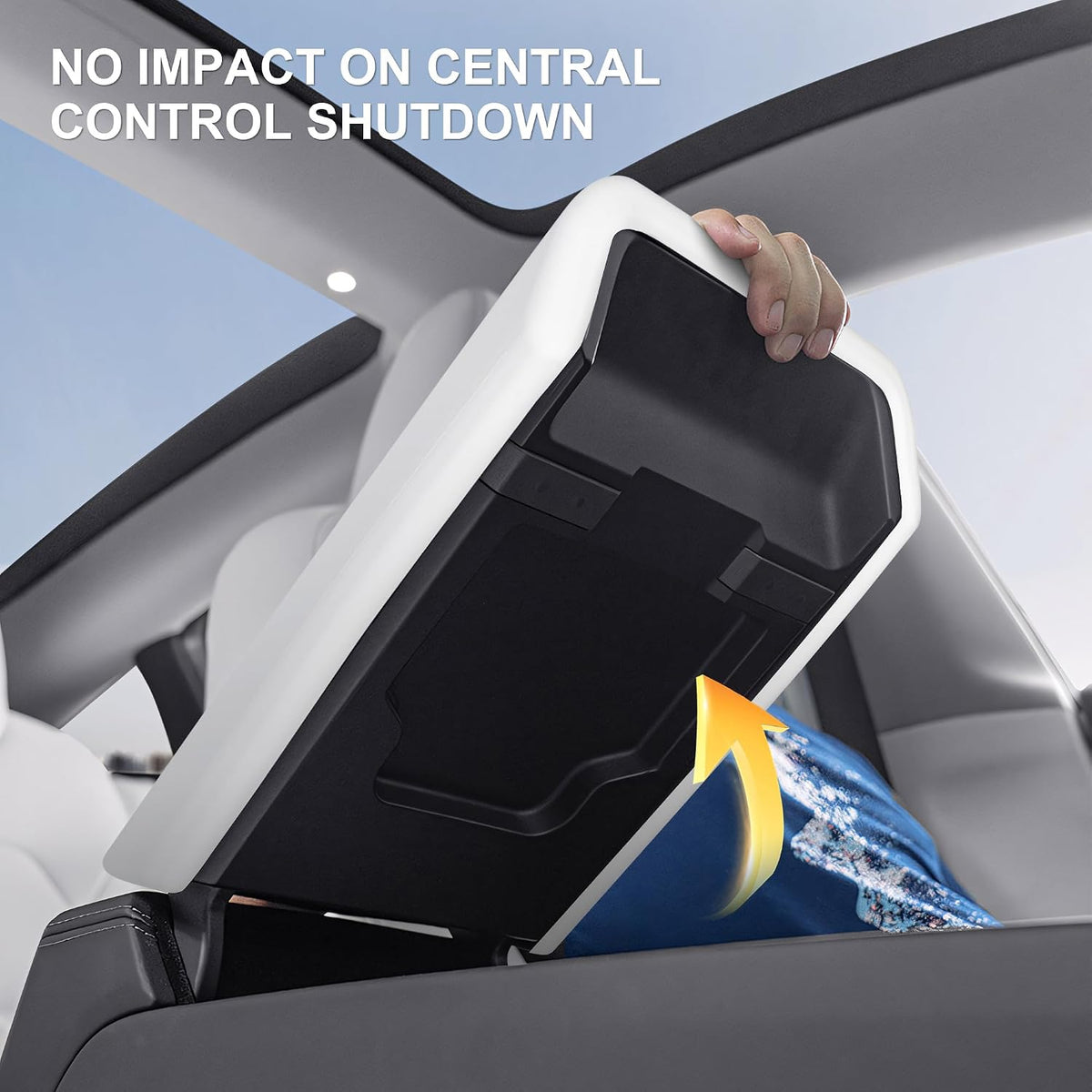 Center Console Armrest Cover Designed for Tesla Model 3 Highland 2024-2026 and Model Y Juniper 2026 Refresh,Non-Slip Designed with EZ Snap on Install-White