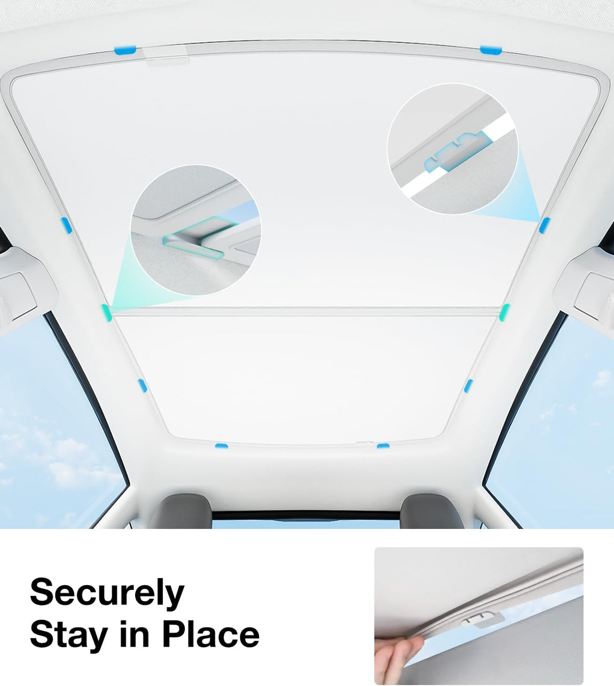 for Tesla Model Y & Model 3 Sunshade Roof Clip, Gray