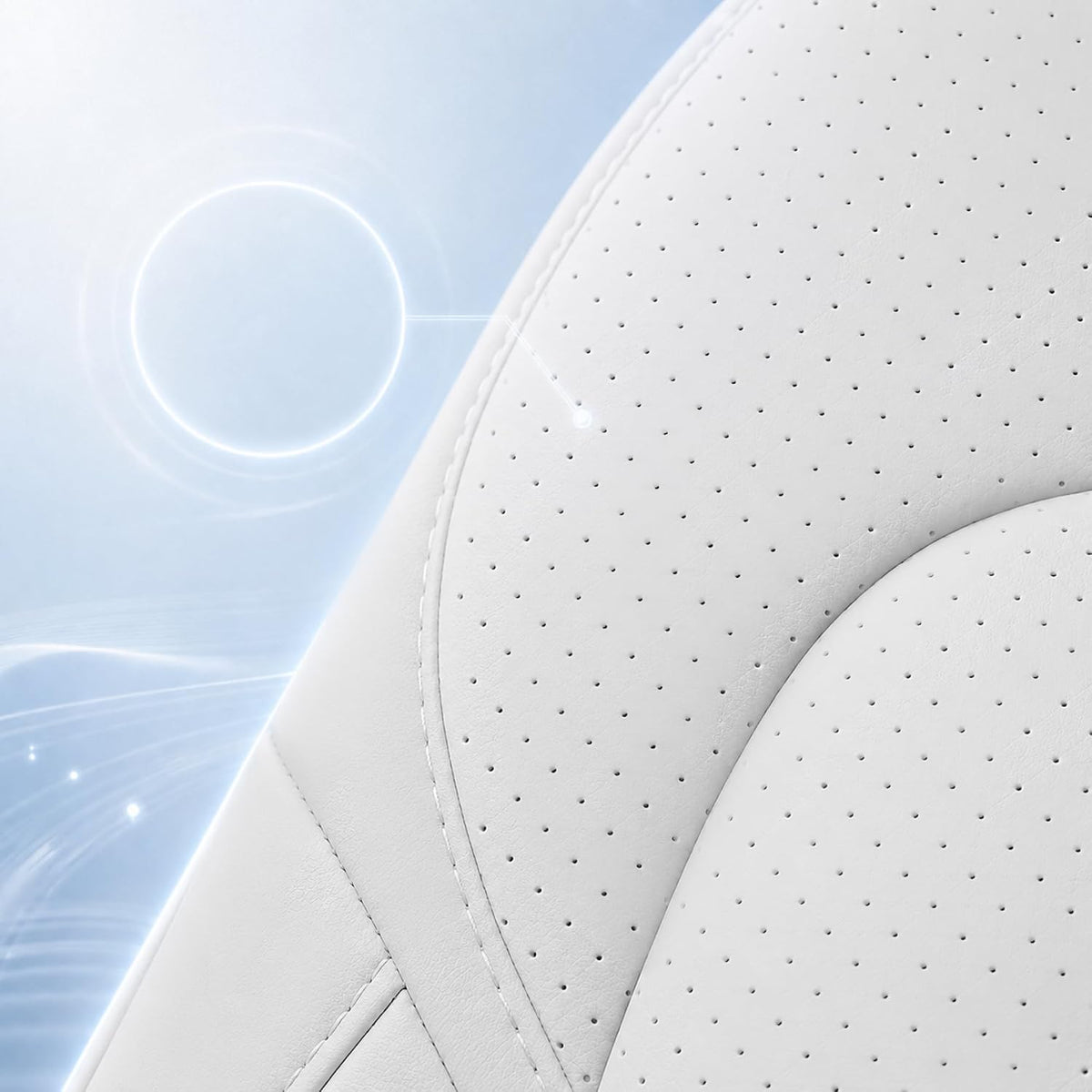 Tesla Model Y Seat Cover 2025 2026 Full Set (Half‑Pack White)