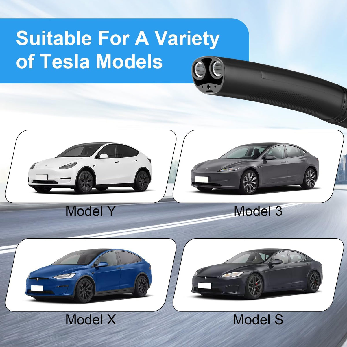 Tesla Charger Extension Cable Compatible with Tesla Model X/Y/3/S, 20Ft EV Charging Extension Cable 110-240V 48A Tesla EV Charger Extension Cords