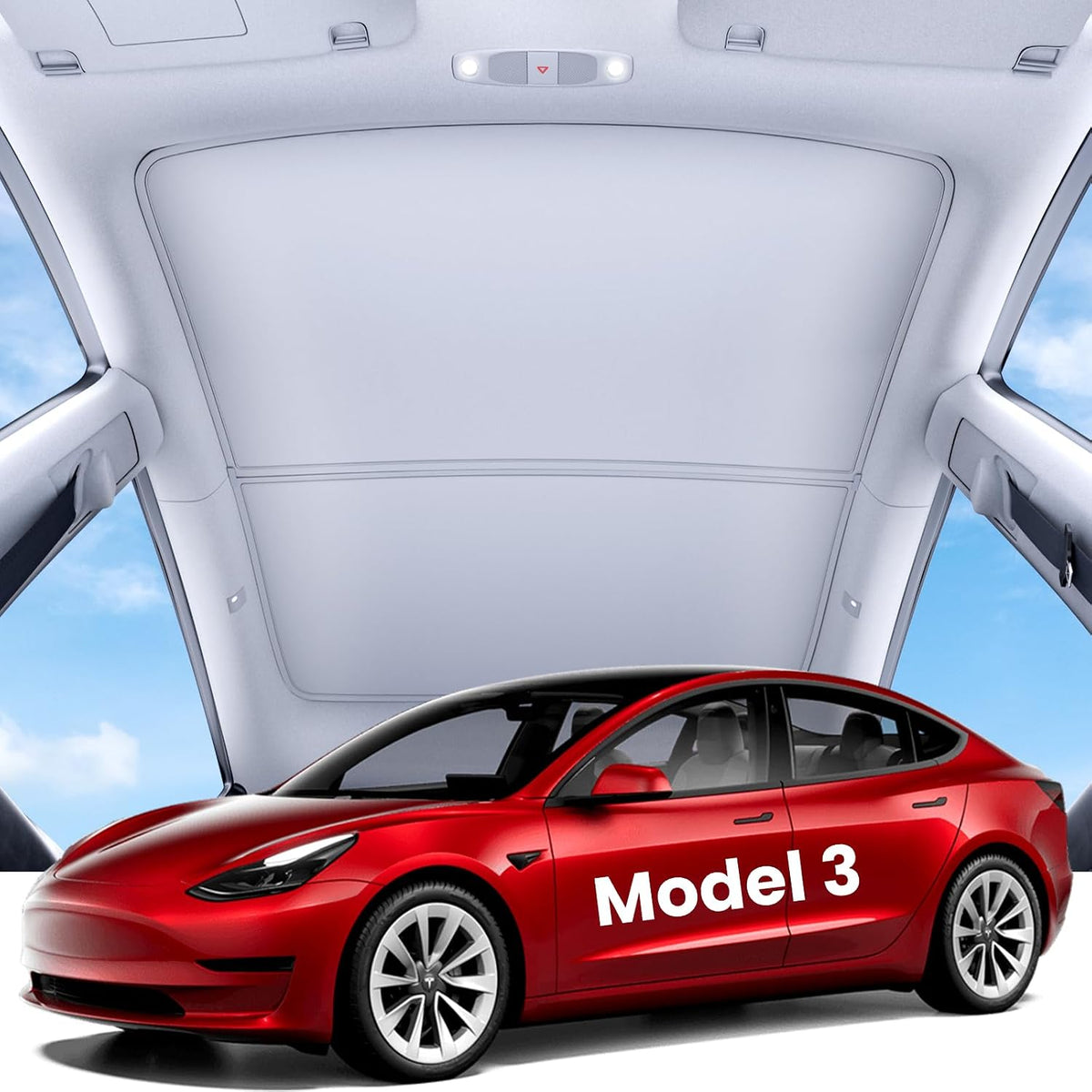 Tesla Model 3 (2026-2020) Sunshade Roof Accessories, Gray