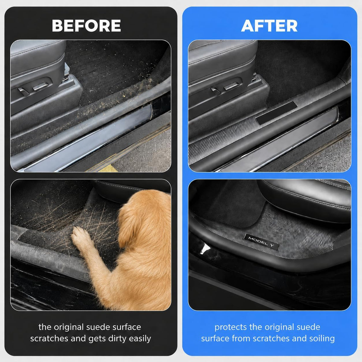 8PCS Door Sill Protector for Tesla Model Y Juniper 2025 2026