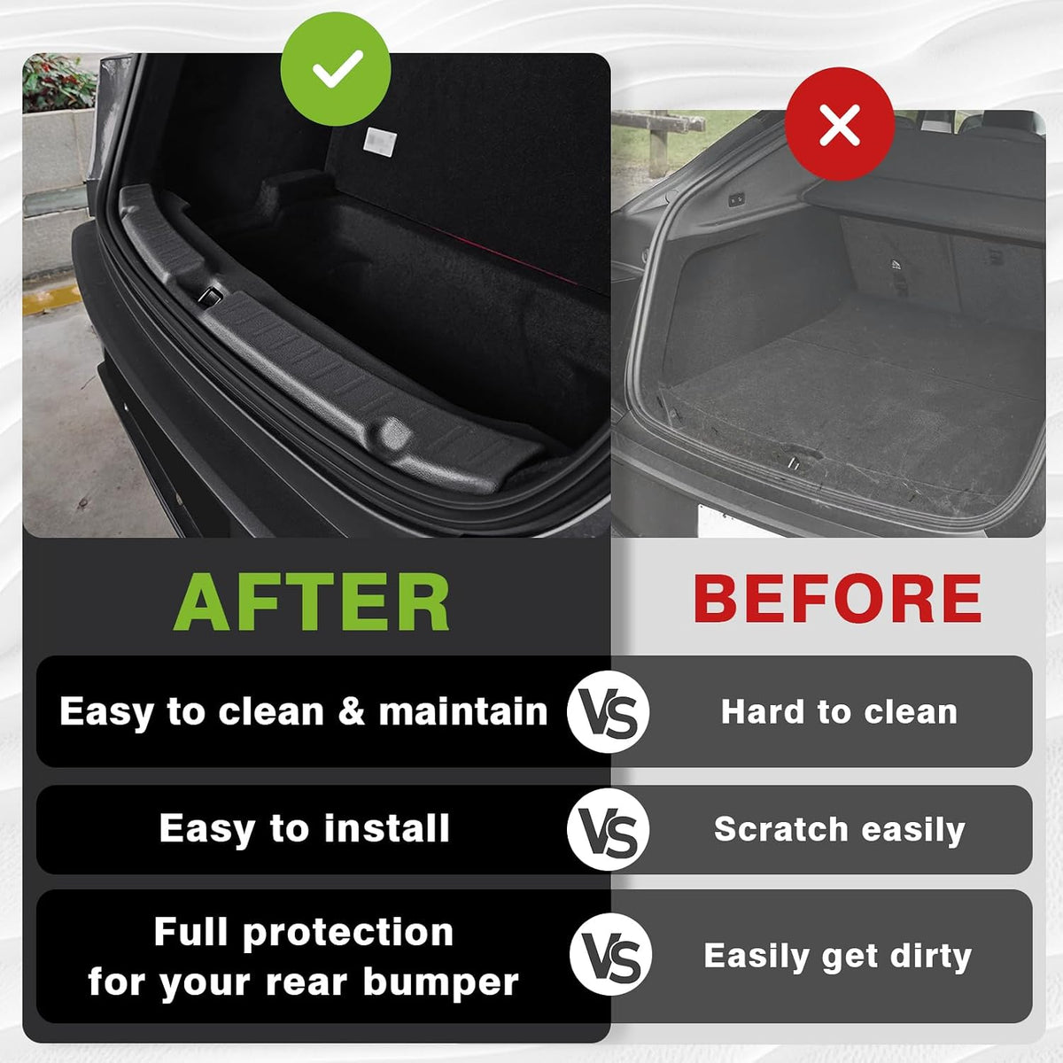 2026 Tesla Model Y Upgrade Rear Bumper & Trunk Sill Cover Protector Bumper Guards Compatible with Tesla Model Y Juniper Refresh (Premium & Performance 2025/2026)